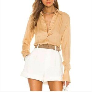 L'Académie Revolve The Bastina Top Button-Down Blouse Shirt Long Sleeve Sz L